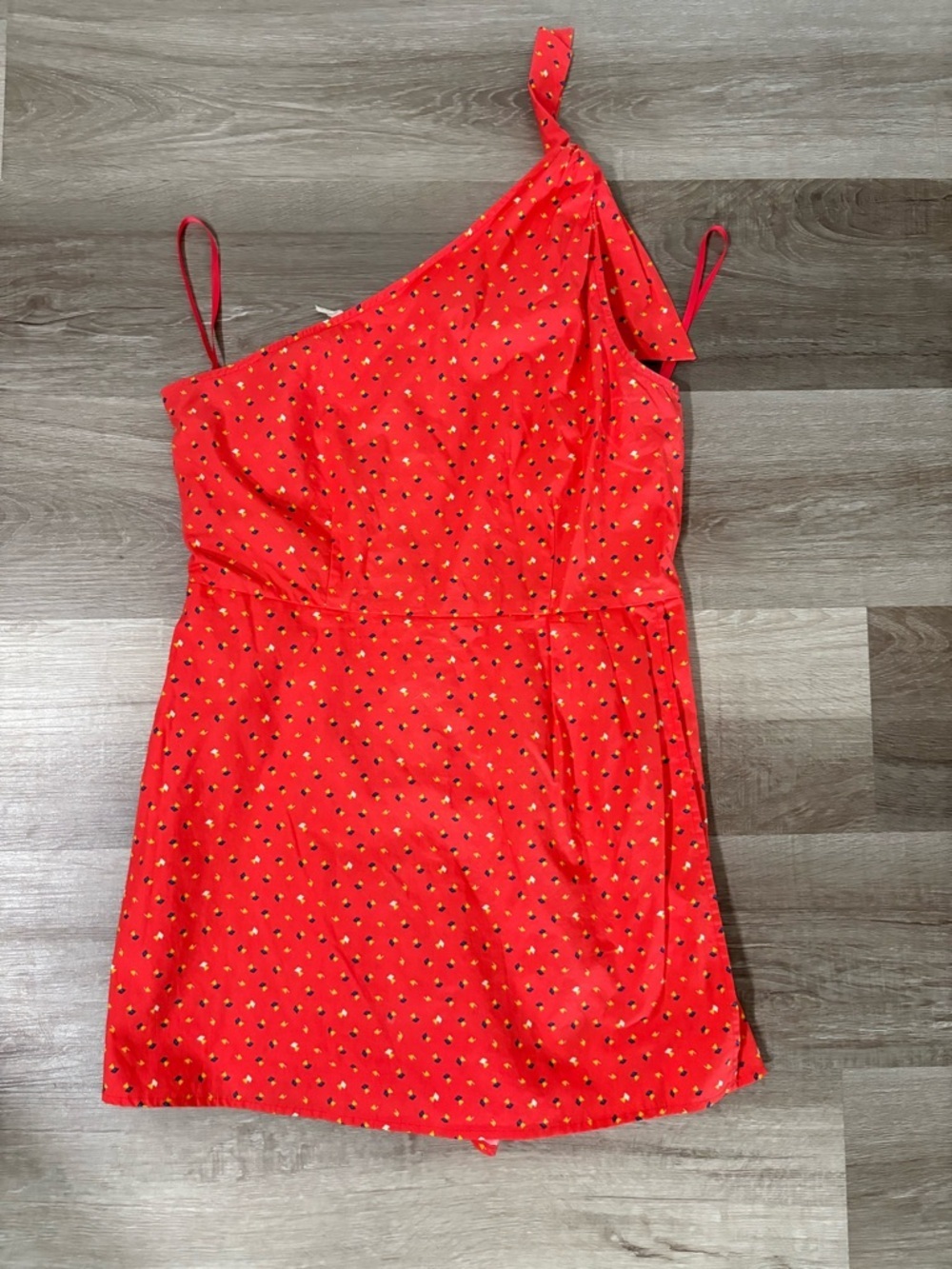 Urban Outfitters Red One-Shoulder Summer dress style romper.